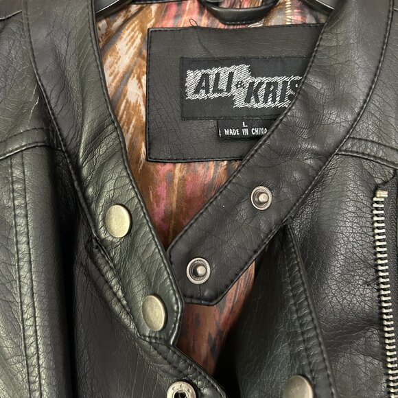 Faux Leather Moto Jacket, Cropped - Picture 3 of 7